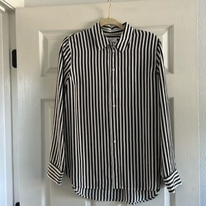 Everlane black and white Silk button up.